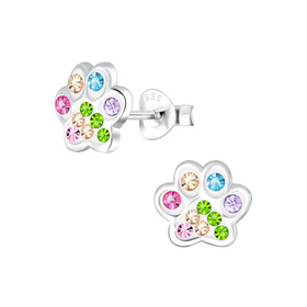 Pfotenabdruck Kinder Ohrringe 925 Silber