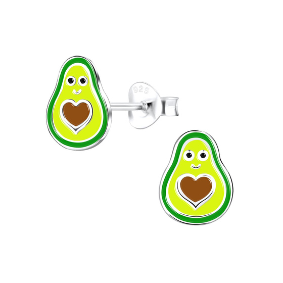 Avocado Kinder Ohrringe 925 Silber