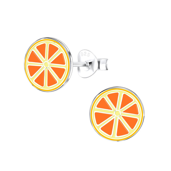 Orangen Kinder Ohrringe 925 Silber