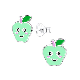 Apfel Kinder Ohrringe 925 Silber