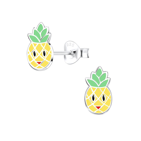 Ananas Kinder Ohrringe 925 Silber