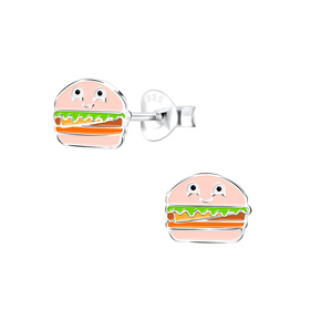 Burger Kinder Ohrringe 925 Silber