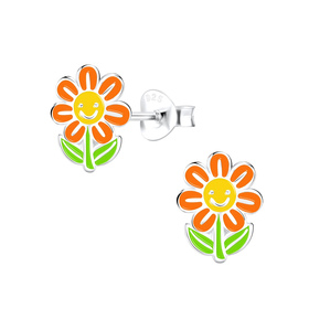 Blumen Kinder Ohrringe 925 Silber