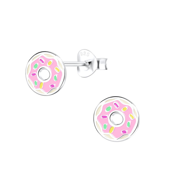 Donut Kinder Ohrringe 925 Silber