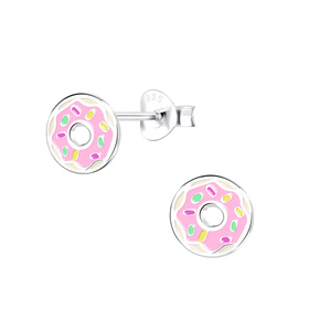 Donut Kinder Ohrringe 925 Silber