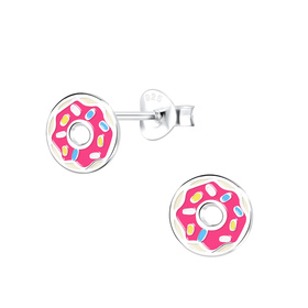 Donut Kinder Ohrringe 925 Silber