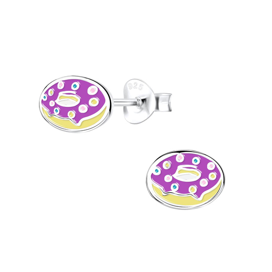 Donut Kinder Ohrringe 925 Silber