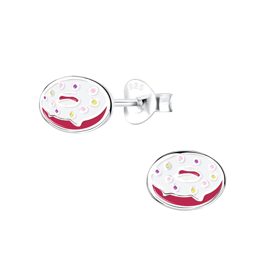 Donut Kinder Ohrringe 925 Silber