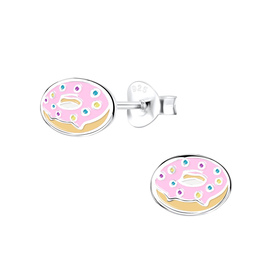 Donut Kinder Ohrringe 925 Silber