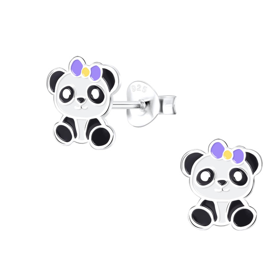 Panda Kinder Ohrringe 925 Silber