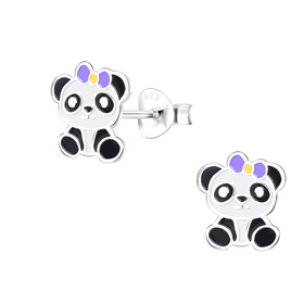 Panda Kinder Ohrringe 925 Silber