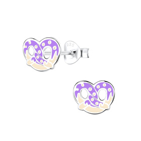 Brezel Kinder Ohrringe 925 Silber
