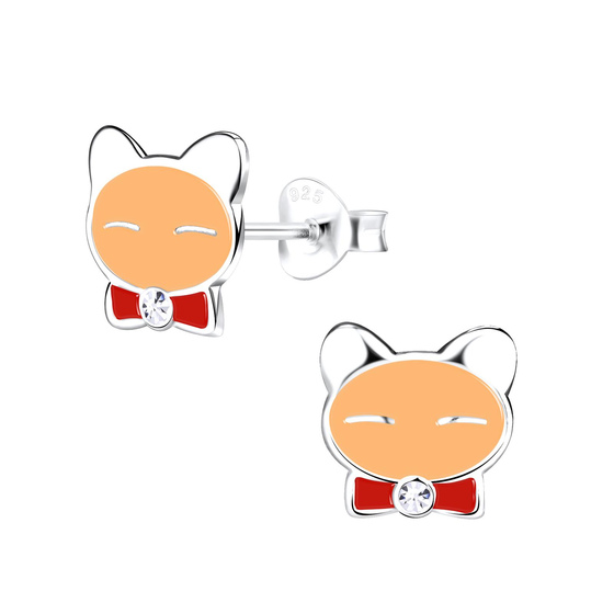 Katzen Kinder Ohrringe 925 Silber