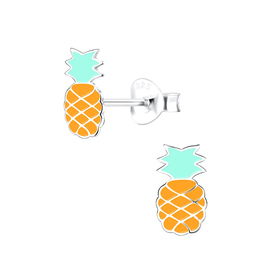 Ananas Kinder Ohrringe 925 Silber
