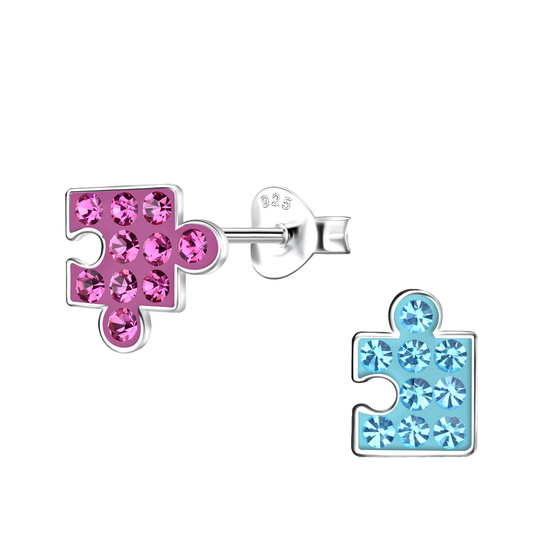 Puzzle Kinder Ohrringe 925 Silber