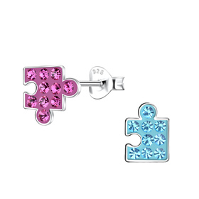 Puzzle Kinder Ohrringe 925 Silber