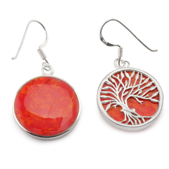 Auf dem Bild zu sehen sind Damen Ohrringe Lebensbaum Ohrhnger aus 925 Sterling Silver echt Silber