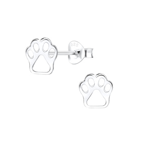 Pfotenabdruck Kinder Ohrringe 925 Silber