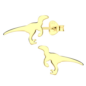 Velociraptor-Dinosaurier Kinder Ohrringe 925 Silber
