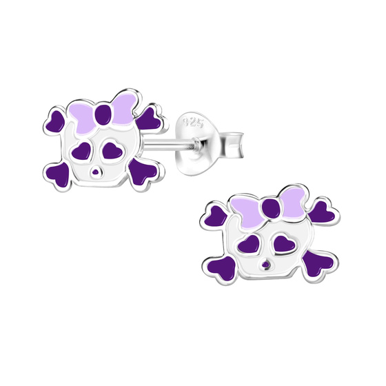 Totenkopf Kinder Ohrringe 925 Silber