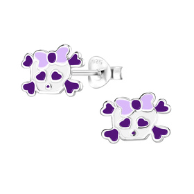 Totenkopf Kinder Ohrringe 925 Silber