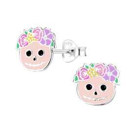 Totenkopf Kinder Ohrringe 925 Silber