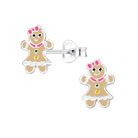 Lebkuchen Kinder Ohrringe 925 Silber