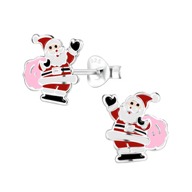 Weihnachtsmann Kinder Ohrringe 925 Silber