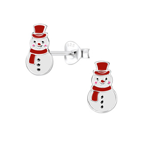 Schneemann Kinder Ohrringe 925 Silber