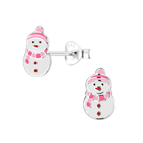 Schneemann Kinder Ohrringe 925 Silber