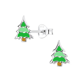 Weihnachtsbaum Kinder Ohrringe 925 Silber
