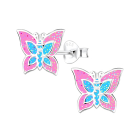 Schmetterling Kinder Ohrringe 925 Silber