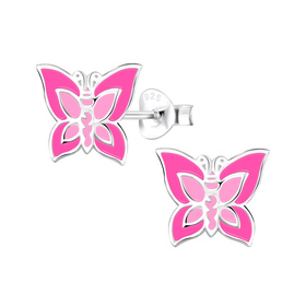 Schmetterling Kinder Ohrringe 925 Silber