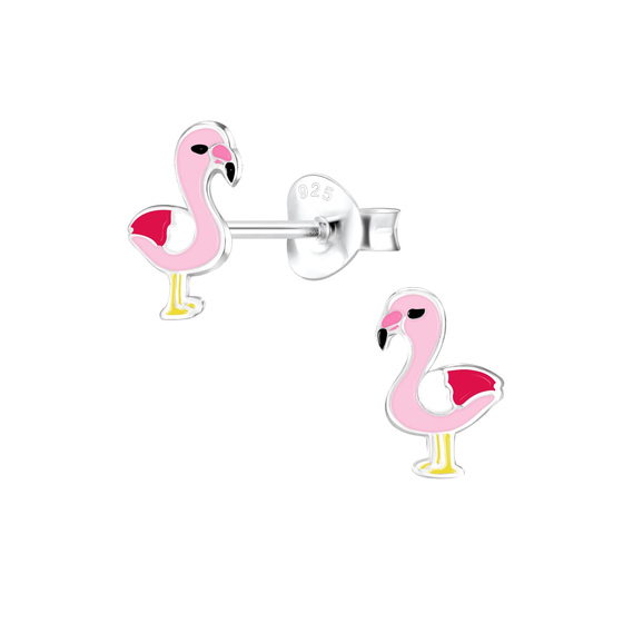 Flamingo Kinder Ohrringe 925 Silber