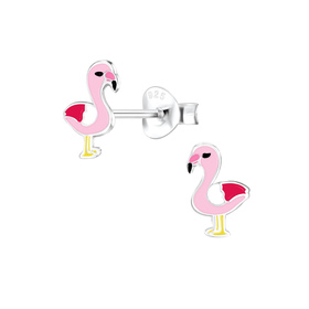 Flamingo Kinder Ohrringe 925 Silber