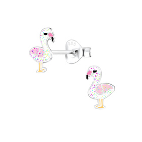Flamingo Kinder Ohrringe 925 Silber