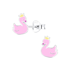 Schwan Kinder Ohrringe 925 Silber