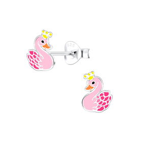 Schwan Kinder Ohrringe 925 Silber