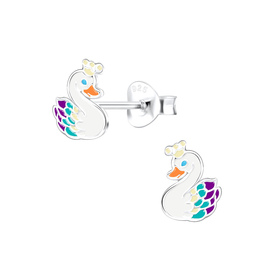Schwan Kinder Ohrringe 925 Silber