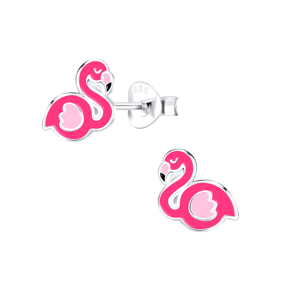Flamingo Kinder Ohrringe 925 Silber