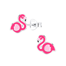 Flamingo Kinder Ohrringe 925 Silber