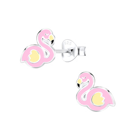 Flamingo Kinder Ohrringe 925 Silber