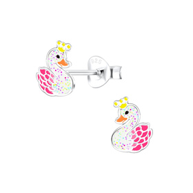 Schwan Kinder Ohrringe 925 Silber