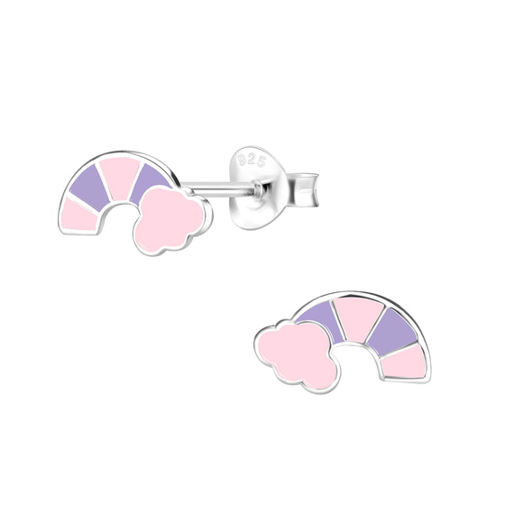 Regenbogen Kinder Ohrringe 925 Silber