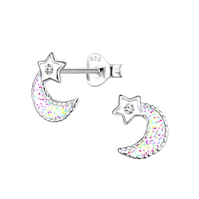 Mond Kinder Ohrringe 925 Silber