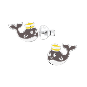 Wal Kinder Ohrringe 925 Silber