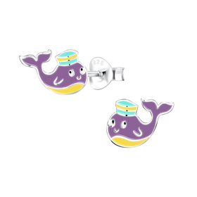 Wal Kinder Ohrringe 925 Silber