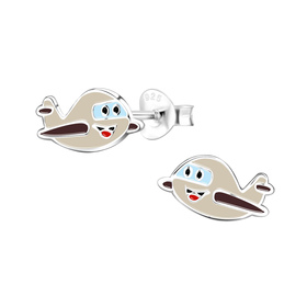 Flugzeug Kinder Ohrringe 925 Silber