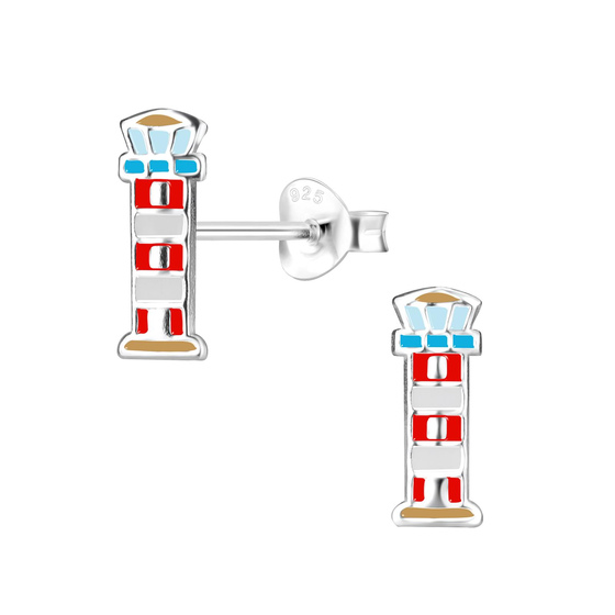 Leuchtturm Kinder Ohrringe 925 Silber