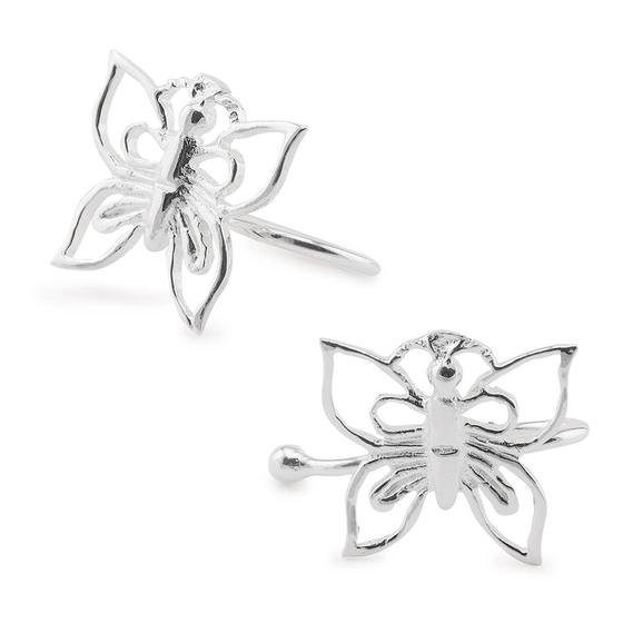 Auf dem Bild zu sehen sind Kinder Ohrringe Schmetterling Ohrklemme aus 925 Sterling Silver echt Silber